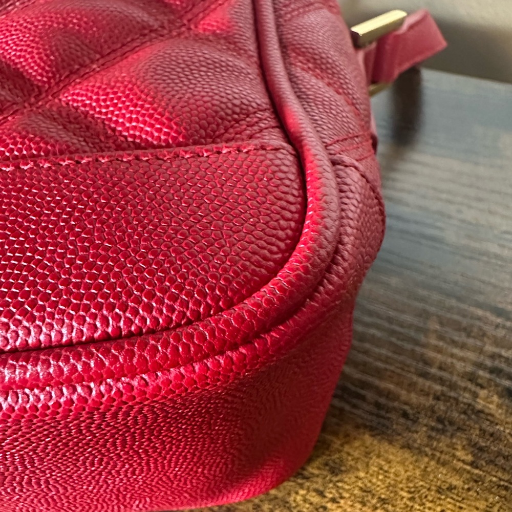 YSL Saint Laurent Red Quilted Leather 80s Vanity Crossbody with Gold Hardware - Picture 8 of 13